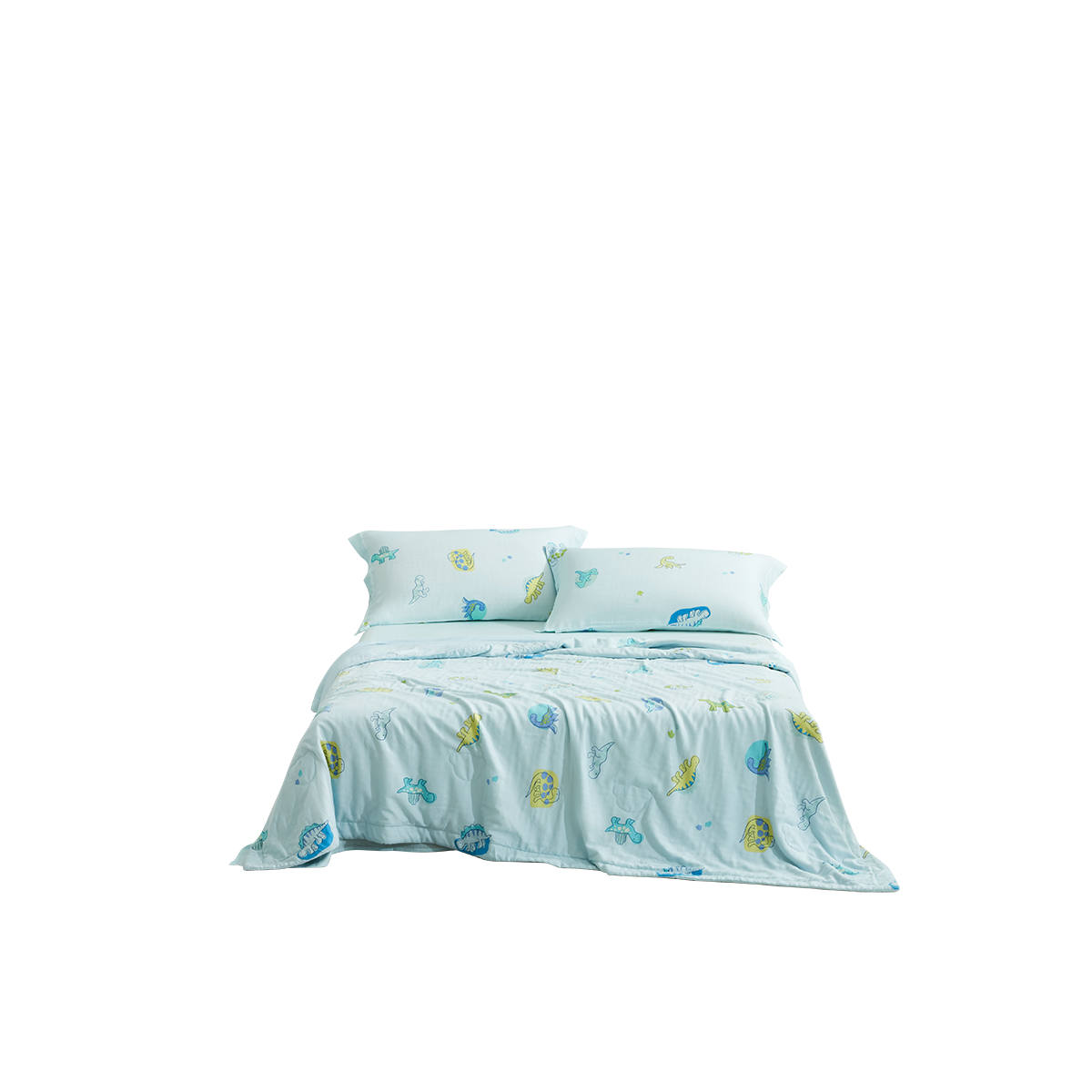 Cloud-Soft Antimicrobial Silk Summer Quilt (Dino Park)