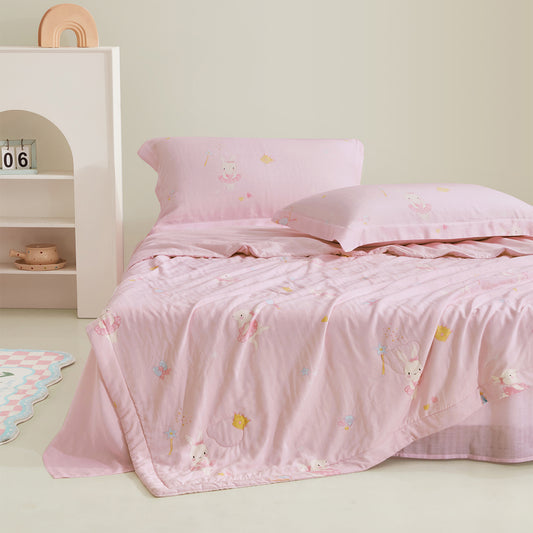 Cloud-Soft Antimicrobial Silk Summer Quilt (Bunny Princess)